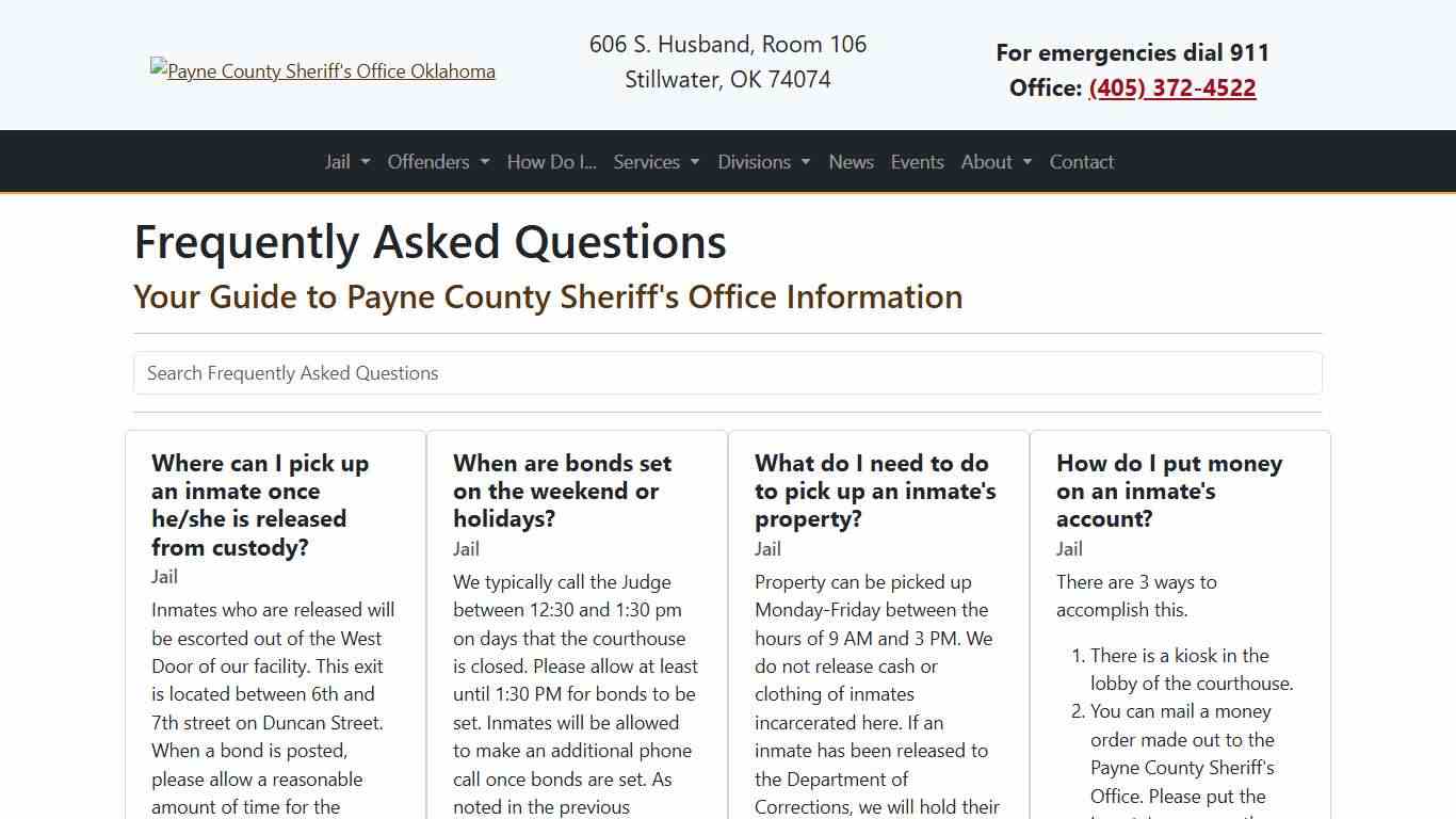 FAQs Payne County Sheriff's Office